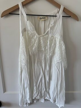 Listicle White Lace Tank Top Size Large